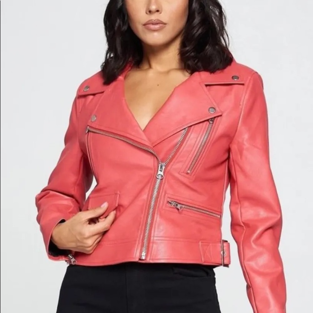 MARSALA FAUX LEATHER JACKET - Picture 2 of 6